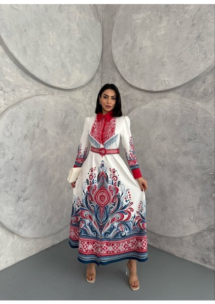 Atlas Kumaş Elbise (Kemer Dahildir)