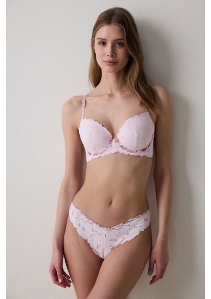 Laluce Lace Pembe Sütyen