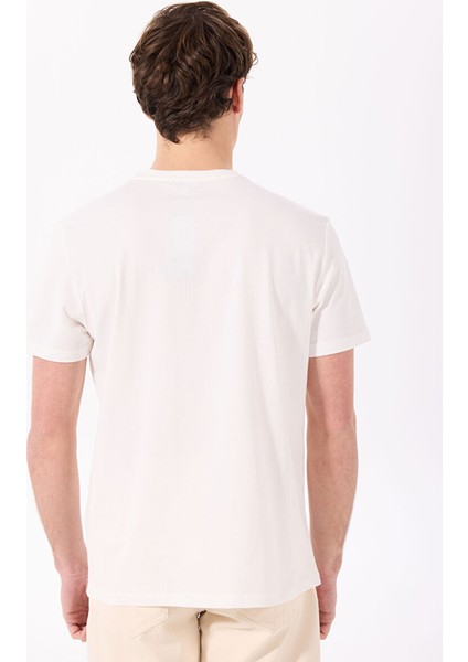 Kırık Beyaz Erkek Bisiklet Yaka Relaxed Baskılı T-Shirt J4SM-TST7255 indirimleri