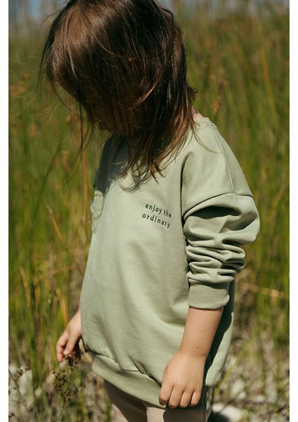 Kız Erkek Bebek Çocuk Unisex %100 Pamuk Nakışlı Sweatshirt