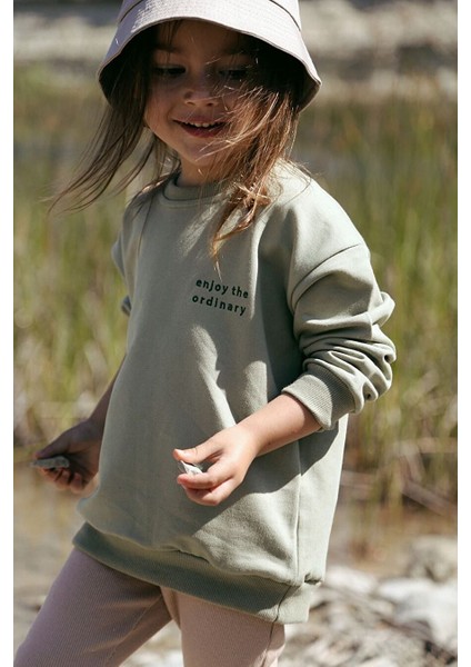 Kız Erkek Bebek Çocuk Unisex %100 Pamuk Nakışlı Sweatshirt