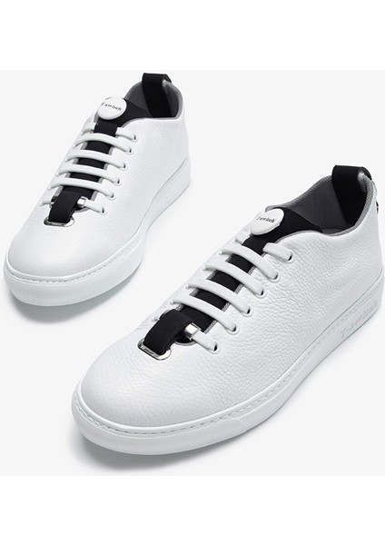 Franceschetti Mauro Erkek Beyazsiyahgri Hakiki Deri Sneakers & Spor Ayakkabı