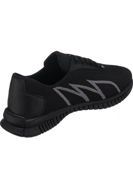 Eray-02 Siyah-Gri Spor Ayakkabı Rahat Geniş Kalıp Kauçuk Esnen Taban