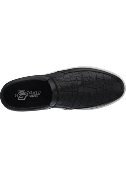 Cem-01 Siyah Dana Derisi Sandalet Ayakkabı Rahat Şık Geniş Kalıp Özel Tasarım