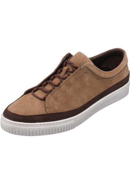 Kadir-03 Kum Nubuk Deri Büyük Numara Erkek Spor Ayakkabısı Rahat Geniş Kalıp Şık