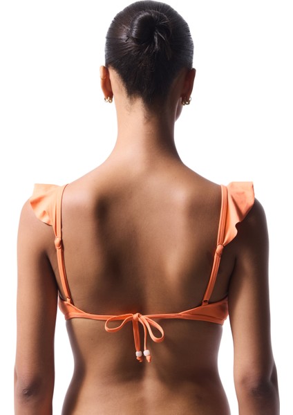 Turuncu Mango Deep Frill Bikini Üstü fiyatları