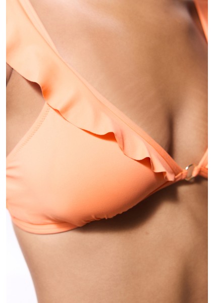 Turuncu Mango Deep Frill Bikini Üstü modelleri