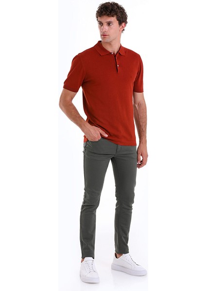 Bordo Regular Fit Düz Polo Yaka Tişört