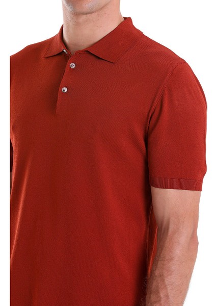 Bordo Regular Fit Düz Polo Yaka Tişört