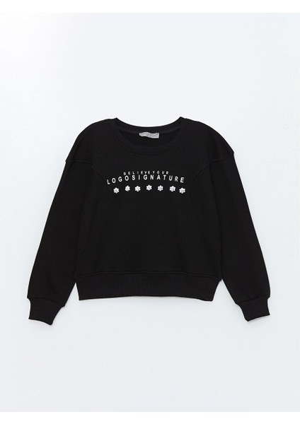 Kız Çocuk Papatya Taşlı Sweatshirt