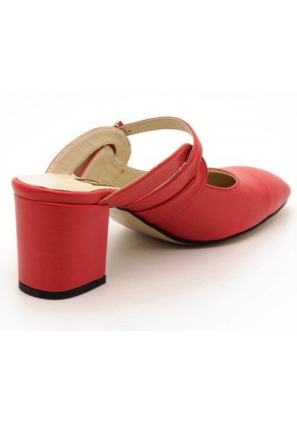 2405 Kırmızı Büyük Numara Kadın Terlik Ayakkabı