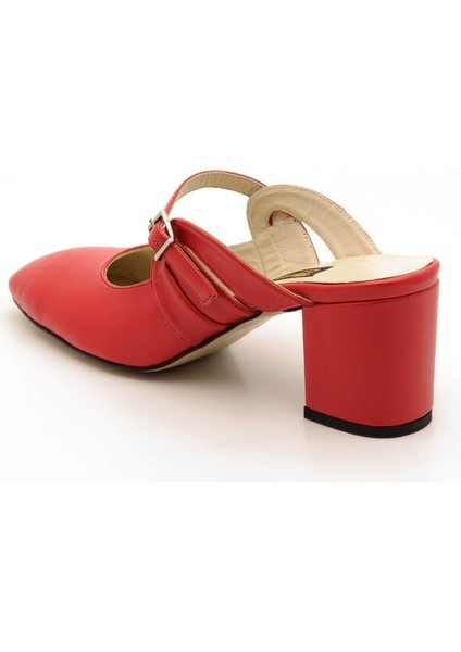2405 Kırmızı Büyük Numara Kadın Terlik Ayakkabı