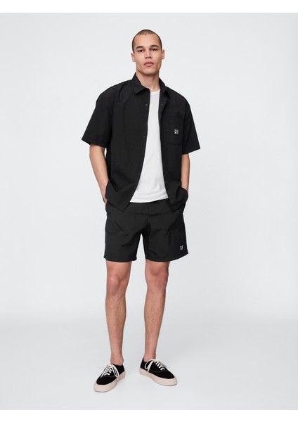 Erkek Siyah %100 Geri Dönüştürülmüş Relaxed Gömlek indirimleri