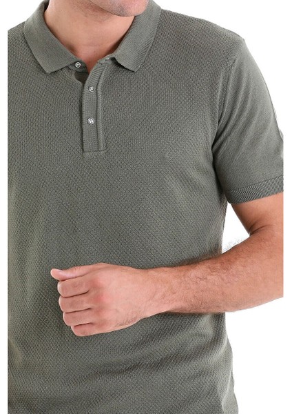 Haki Regular Fit Düz Pamuklu Polo Yaka Triko Tişört indirimleri