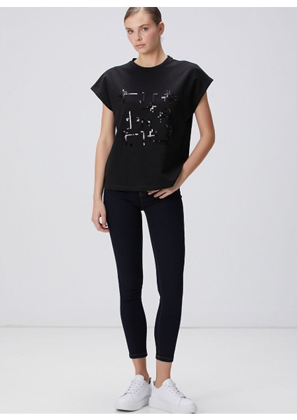 Siyah Kadın Basic T-Shirt 1094717