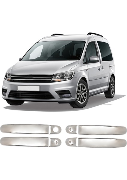 Volkswagen Caddy Uyumlu 2010-2015 Krom Kapı Kolu 4 Kapı Paslanmaz Çelik