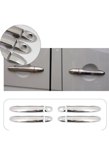 Volkswagen Crafter Uyumlu 2017 Ve Üzeri Krom Kapı Kolu 4 Kapı Paslanmaz Çelik