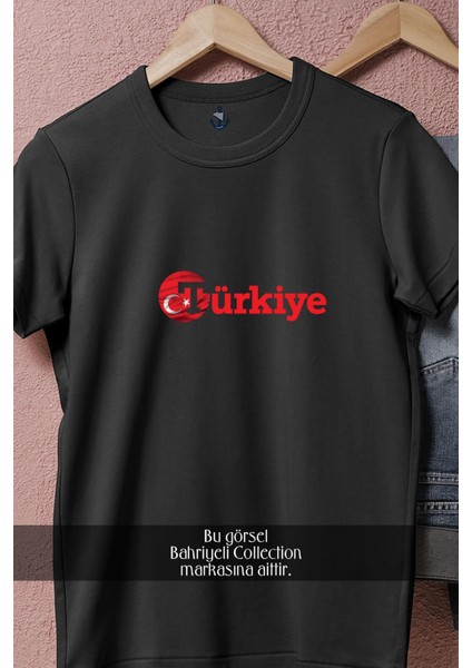 Oversize Ayyıldız ve Türkiye Yazısı Tasarımlı Unisex T-Shirt fiyatları