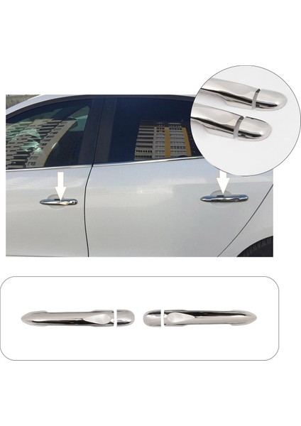 Renault Megane 3 Uyumlu 2010-2016 Krom Kapı Kolu 2 Kapı Paslanmaz Çelik