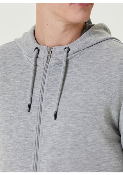 Gri Erkek Kapüşon Slim Fit Düz Sweatshirt 1093011 indirimleri