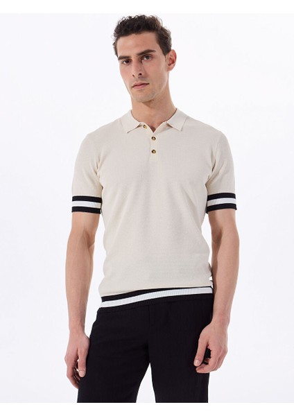 Bej Erkek Regular Fit Jakarlı Kazak FC5SM-KZK 2567
