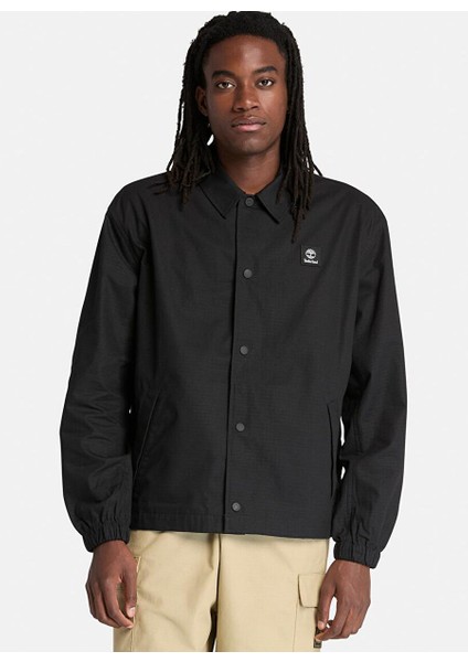 Tımberland Siyah Woven Badge Ripstop Coach Jacket Erkek Ceket TB0A6FA90011