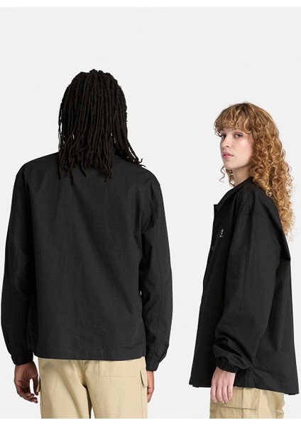 Tımberland Siyah Woven Badge Ripstop Coach Jacket Erkek Ceket TB0A6FA90011