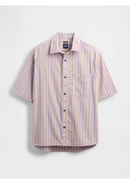 Erkek Açık Lila Organik Pamuk Oversize Poplin Gömlek fiyatları
