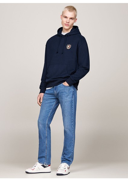 Lacivert Erkek Kapüşon Regular Fit Nakışlı Sweatshirt DM0DM19762C1G Reg Tj F