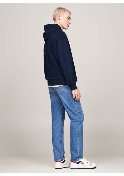Lacivert Erkek Kapüşon Regular Fit Nakışlı Sweatshirt DM0DM19762C1G Reg Tj F