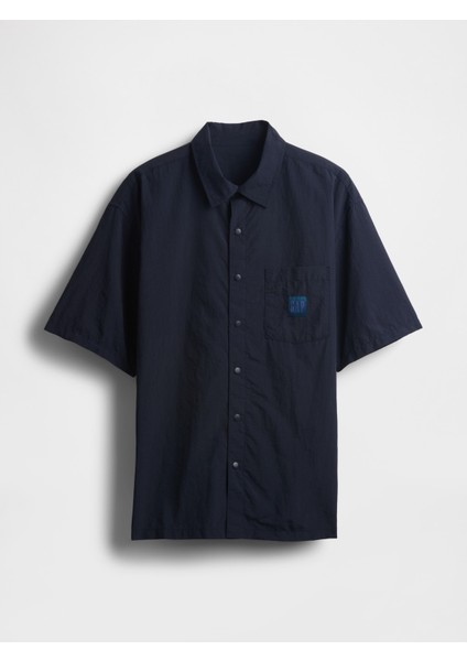 Erkek Lacivert %100 Geri Dönüştürülmüş Relaxed Gömlek fiyatları