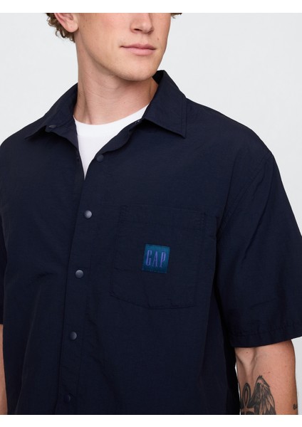 Erkek Lacivert %100 Geri Dönüştürülmüş Relaxed Gömlek modelleri