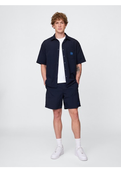 Erkek Lacivert %100 Geri Dönüştürülmüş Relaxed Gömlek indirimleri