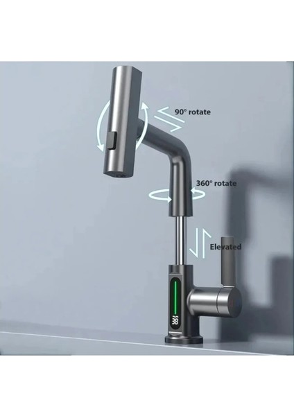 Dijital Sıcaklık Göstergeli Lavabo Musluğu modelleri
