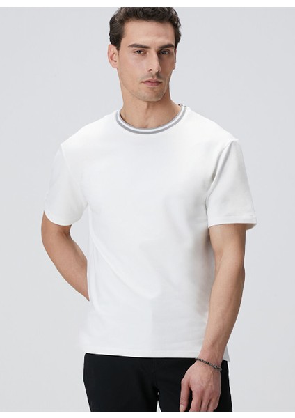Ekru Erkek Slim Fit T-Shirt 1095176