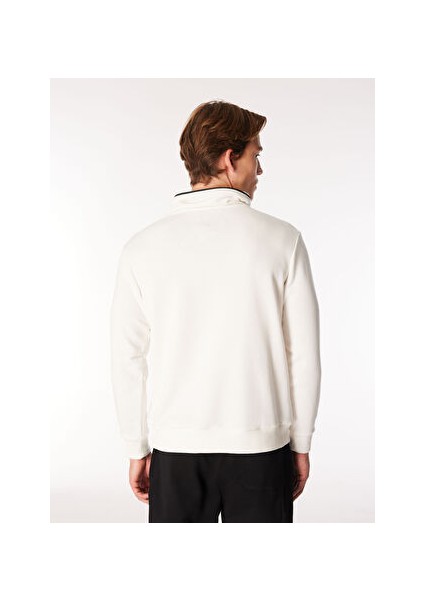 Relaxed Çıkarılabilir Kapüşonlu Baskılı Ekru Erkek Sweatshirt C4WM-SWT4267