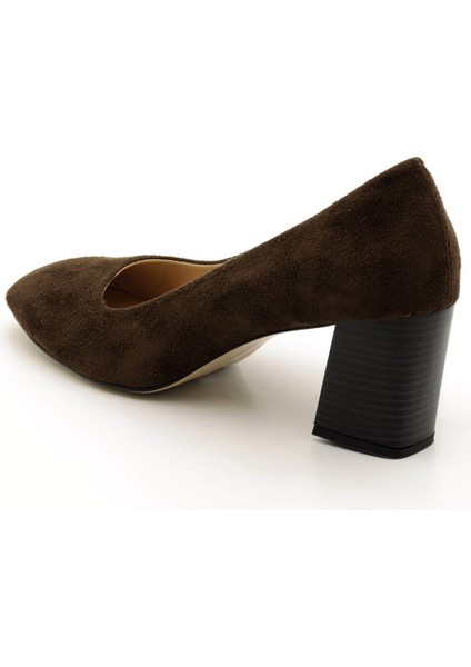1453 Kahve Süet Topuklu Büyük Numara Kadın Ayakkabıları fiyatları