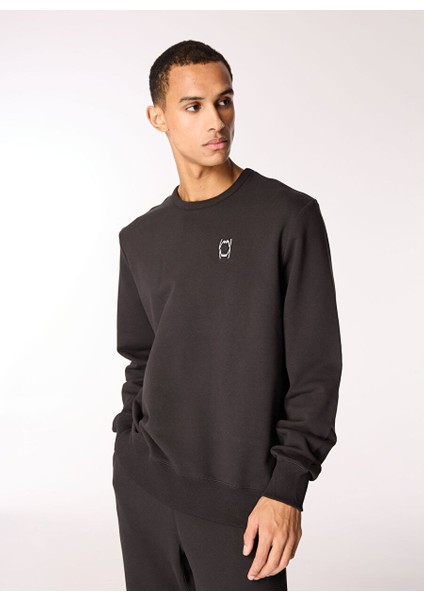 Siyah Erkek Yuvarlak Regular Fit Düz Sweatshirt 62478204PIVOT Crewneck