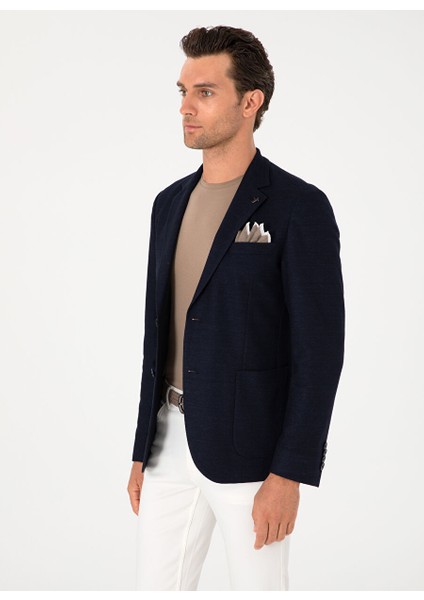Lacivert Erkek Slim Fit Ceket Delave modelleri