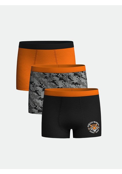 Baskılı Erkek Çocuk Boxer 3'lü