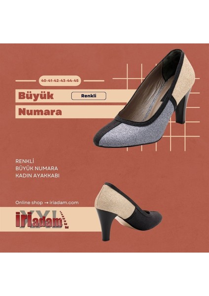 19536 Renkli Büyük Numara Kadın Ayakkabısı