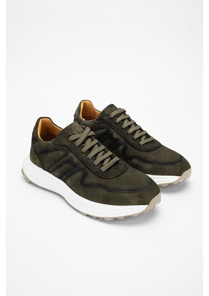 Agatho Erkek Haki Süet Hakiki Deri Sneakers & Spor Ayakkabı
