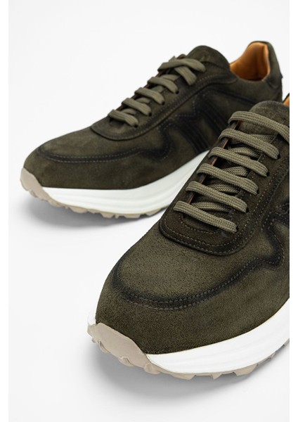 Agatho Erkek Haki Süet Hakiki Deri Sneakers & Spor Ayakkabı