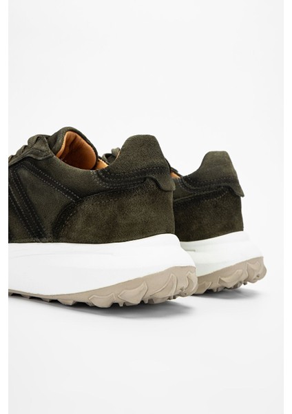 Agatho Erkek Haki Süet Hakiki Deri Sneakers & Spor Ayakkabı