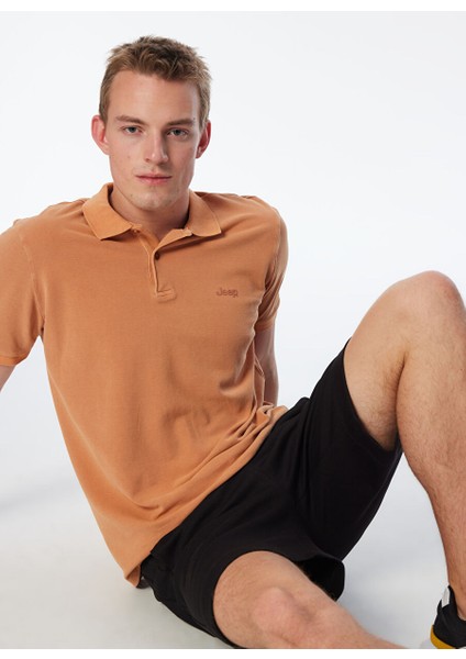 Açık Turuncu Erkek Polo Yaka Relaxed Polo T-Shirt J4SM-TST7232