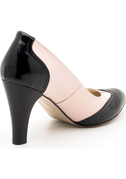 1954 Pudra Siyah Büyük Numara Kadın Ayakkabıları modelleri