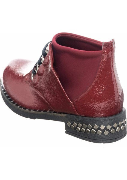 K406-2 Bordo Üst Kalite Büyük Numara Kadın Botları