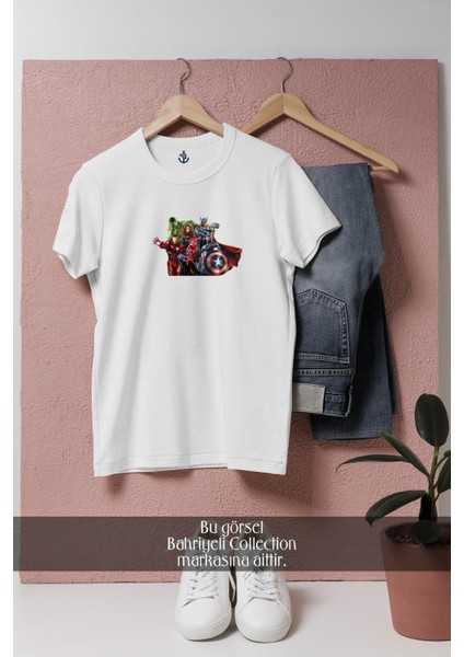 Oversize Marvel Avengers Illustration Tasarımlı Unisex T-Shirt
