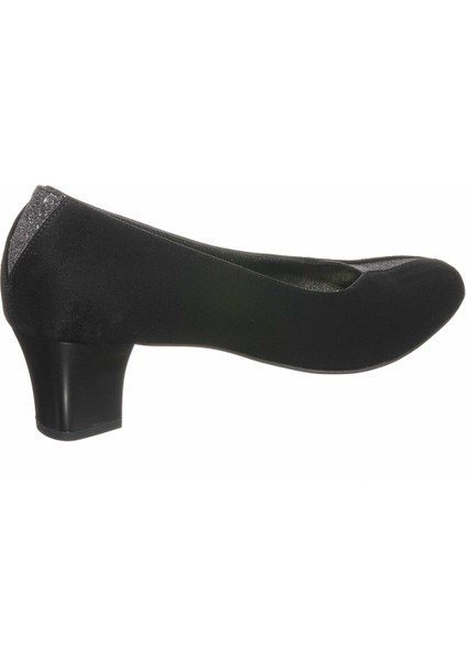 KDR1019 Siyah Süet Büyük Numara Kadın Ayakkabısı Rahat Geniş Kalıp Yeni Sezon fırsatları