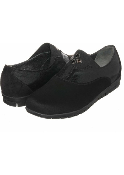 DRL7033 Siyah Süet Gündelik Rahat Geniş Kalıp 4 Mevsim Büyükl Numara Kadın Ayakkabısı modelleri